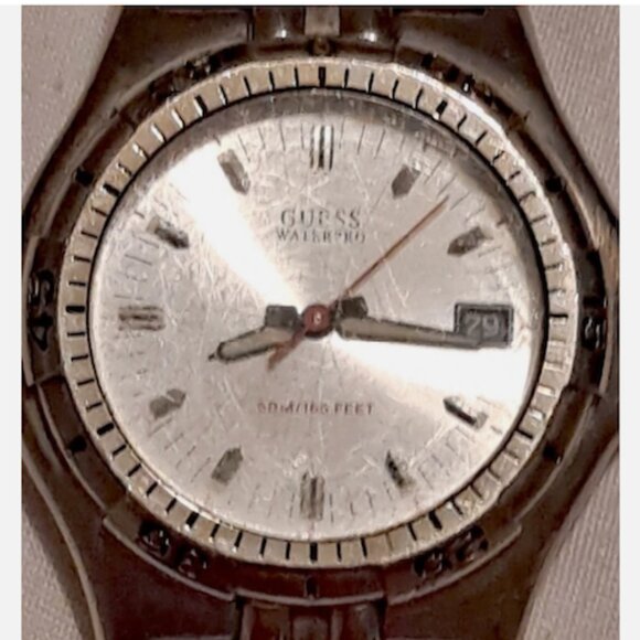 Men's GUESS Waterpro Silver Tone Classic Steel Bracelet Watch, Date, 39mm Quartz - Picture 8 of 10